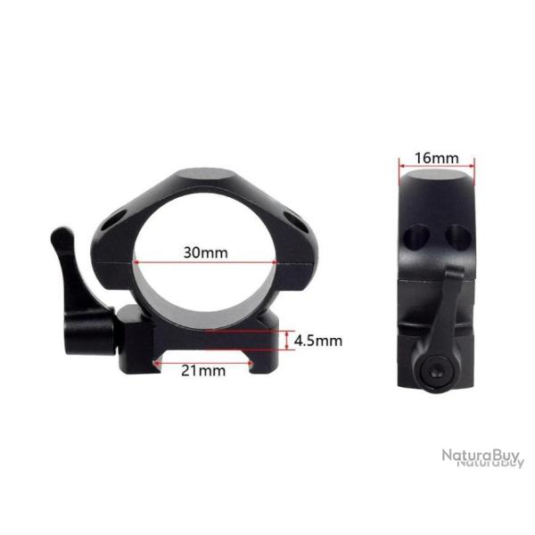 2x colliers de montage 30 mm � levier de d�gagement rapide montage bas - LIVRAISON GRATUITE