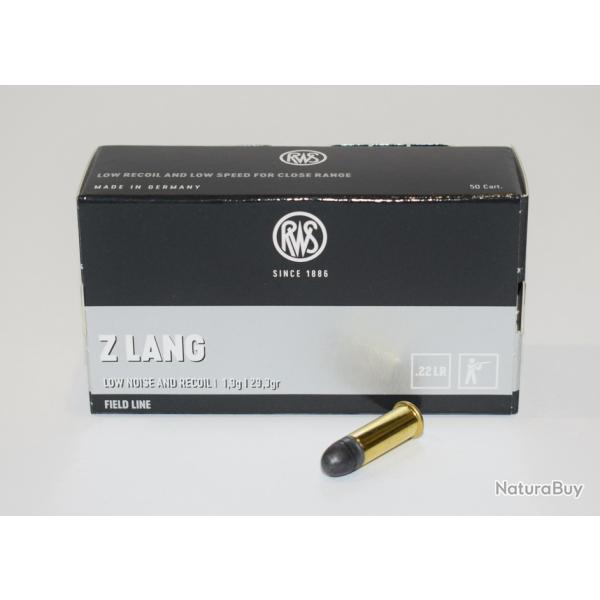 Boite 500 cartouches cal 22lr, RWS Z Lang, 40 grains