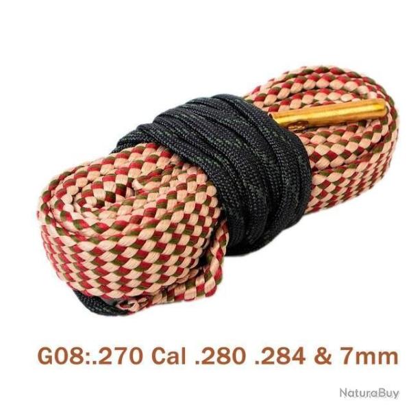 Cordon de nettoyage type boresnake pour calibre .270 .280 .284 7mm - LIVRAISON GRATUITE