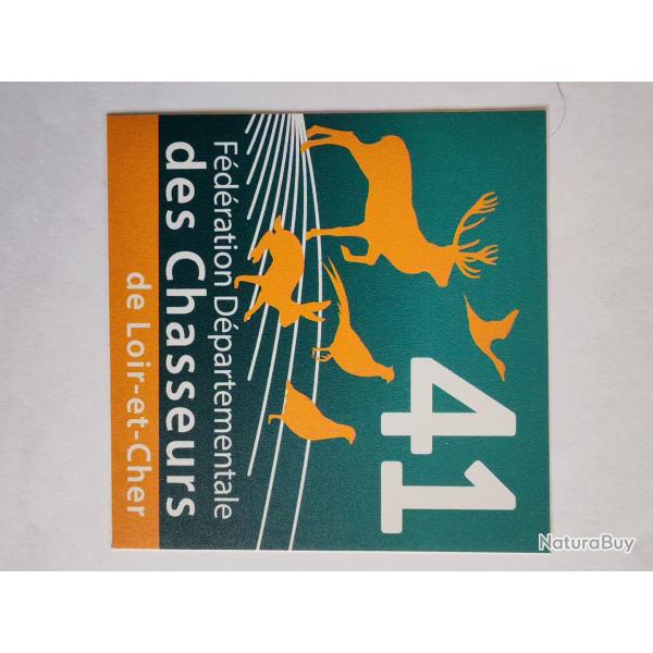 Autocollant chasse fdc 41 bleu