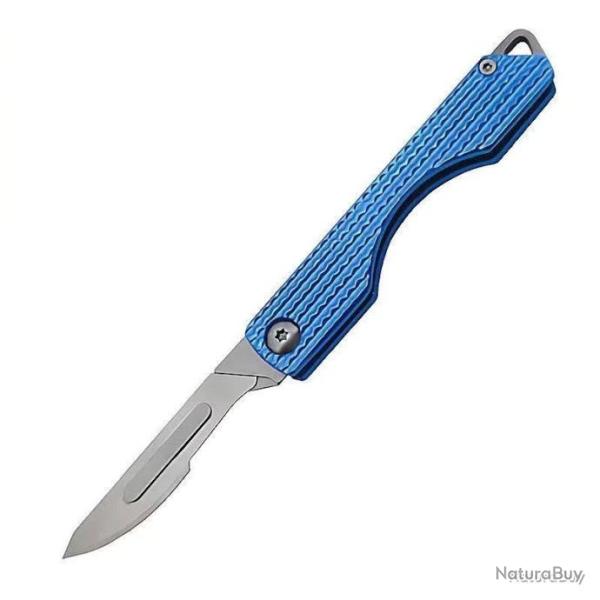 Mini scalpel pliant 13cm - bleu - LIVRAISON GRATUITE