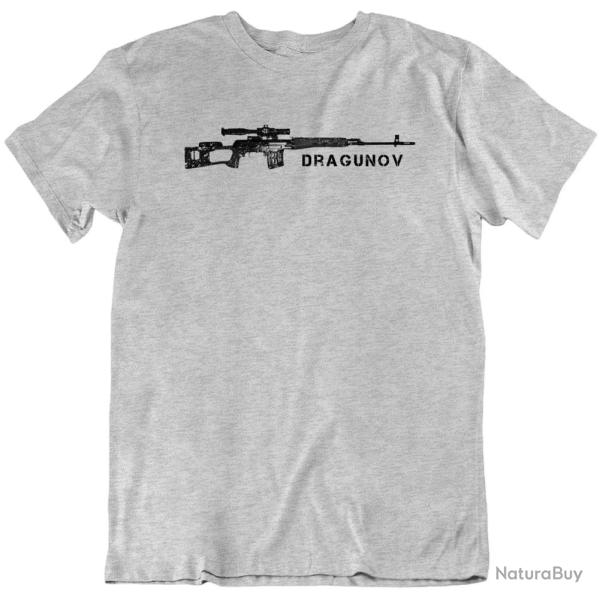 T shirt fusil sniper sovi�tique Dragunov Gris