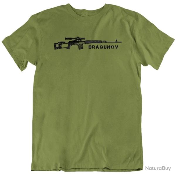 T shirt fusil sniper sovi�tique Dragunov Vert arm�e