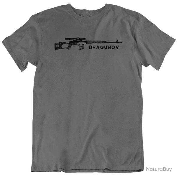T shirt fusil sniper sovi�tique Dragunov Gris fonc�