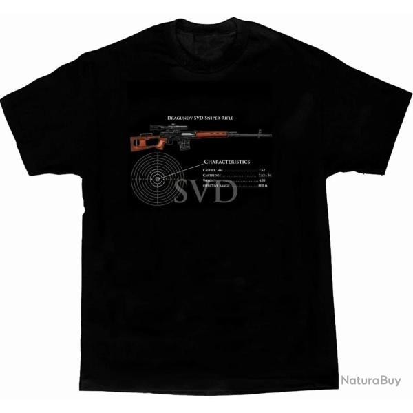 T shirt sniper SVD Dragunov coton