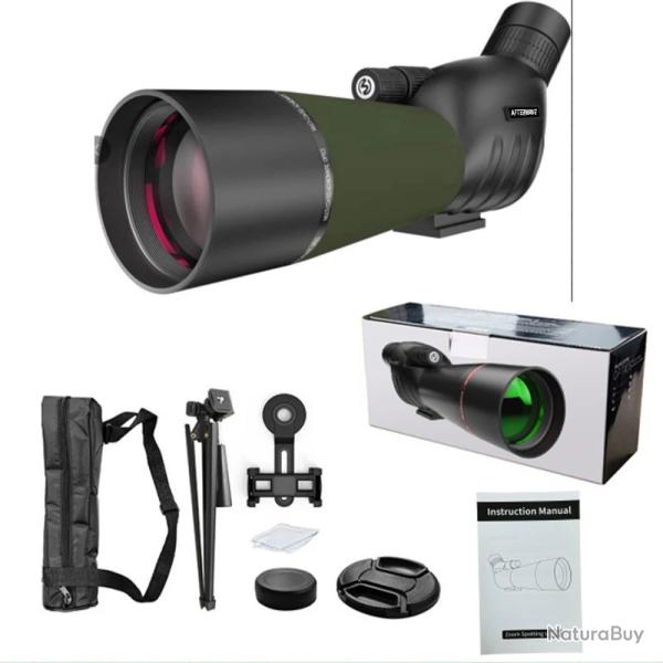 Longue-vue 25-75x60 HD Observation Oiseaux Tr�pied Etanche IPX4 Optique Claire Adaptateur Smartphone