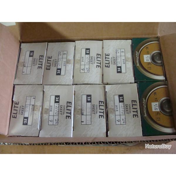 LOT 250 CARTOUCHES CALIBRE 12 et 24 GRAMMES PLOMB 9