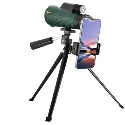 Monoculaire HD 12x56 &Eacute;tanche IPX7 Prisme BAK4 FMC Tr&eacute;pied Support Smartphone Observation Chasse Natu