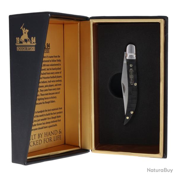 Couteau Rough Ryder Black Reserve Barehead Toothpick Slipjoint Lame Clip Point Acier 440 RR2566