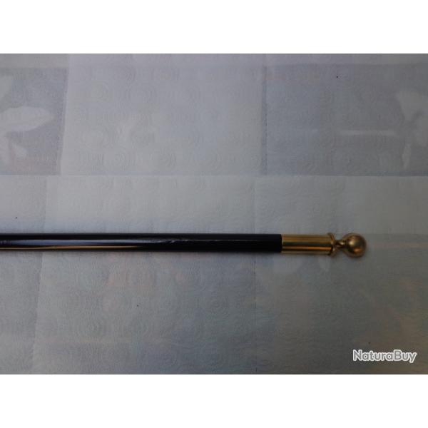 PORTE FANION POINTE BOULLE LAITON ET MANCHE LACQU� NOIR LONGUEUR 585mm  - Z02