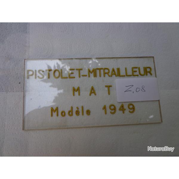 PLAQUE EN PLEXIGLAS DU PM MAT 49 - Z08