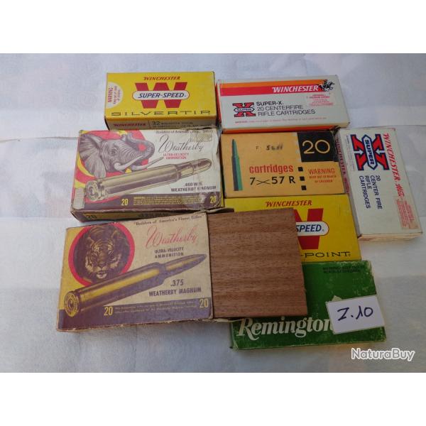 LOT DE 8 BOITES DE MUNITIONS "VIDENT" AVEC BLOC DE BOIS � L'INT�RIEURE - Z10