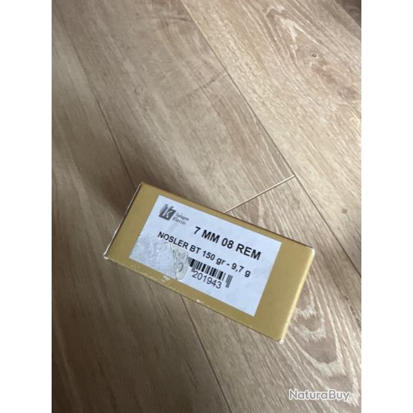 Sologne Klassic Nosler BT 7-08 Remington 20 munitions