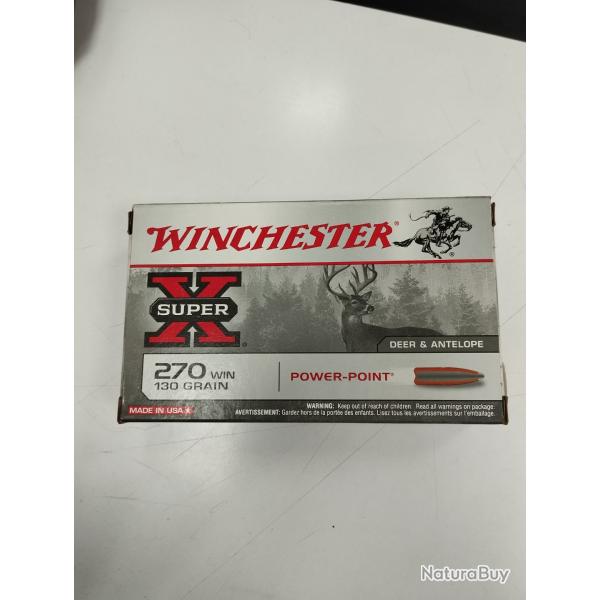 Balles winchester calibre 270win en 130 grains