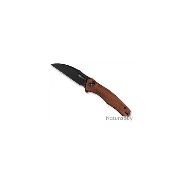 Couteau Sencut WATAUGA lame Wharncliffe acier D2 finition  blackwash + pochette noir