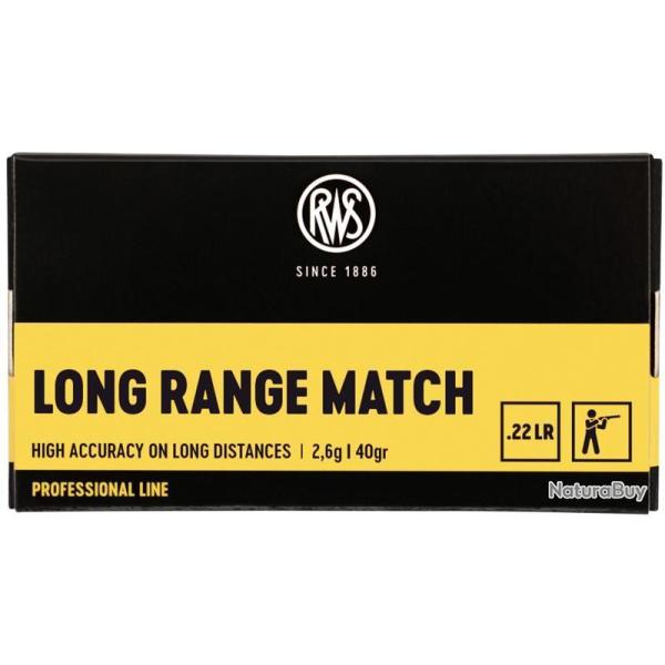 Cartouches RWS LONG RANGE MATCH Calibre 22LR - Boite de 50 unit�s