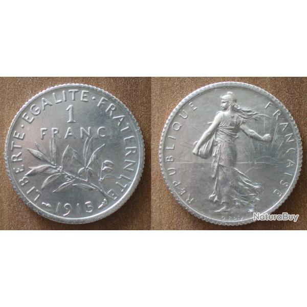 France 1 Franc 1915 Neuve Semeuse Piece Argent Francs