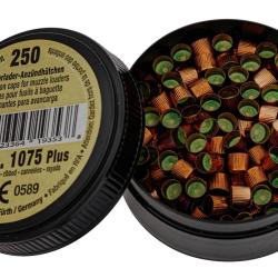 Boite de 250 amorces cannel&eacute;es RWS 1075+ pour pistolets, revolvers et carabines &agrave; poudre noire