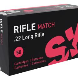 Cartouches SK RIFLE MATCH - Calibre: 22LR - Boite de 50 unit&eacute;s