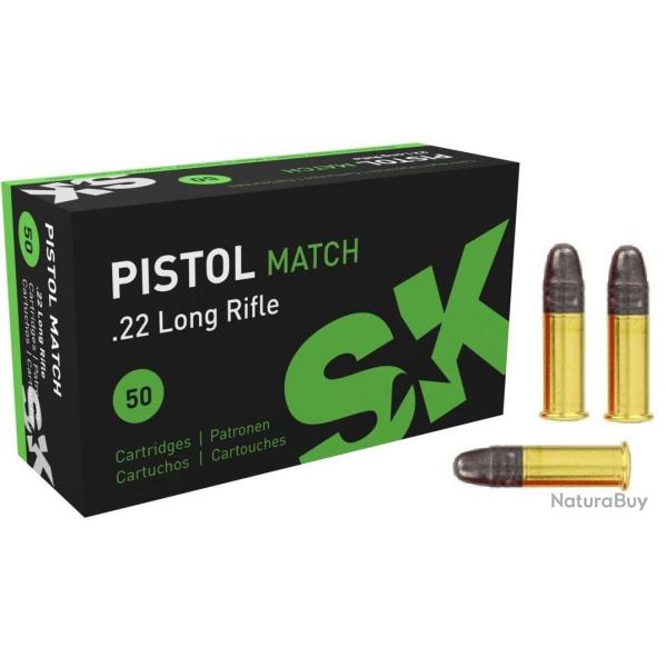 Cartouches SK PISTOL MATCH - Calibre 22LR - Boite de 50 unit�s