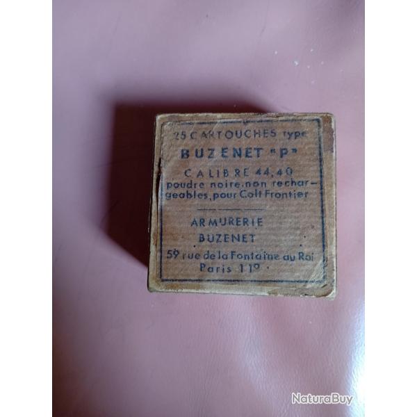 Bote VIDE carton pour 25 cartouches BUZENET Calibre 44/40 poudre noire