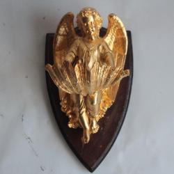 Ancien Bénitier Ange bronze doré