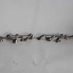 Six porte-couteaux animaux m&eacute;tal argent&eacute; Art D&eacute;co