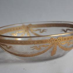 SAINT LOUIS Porte savon cristal givré et doré