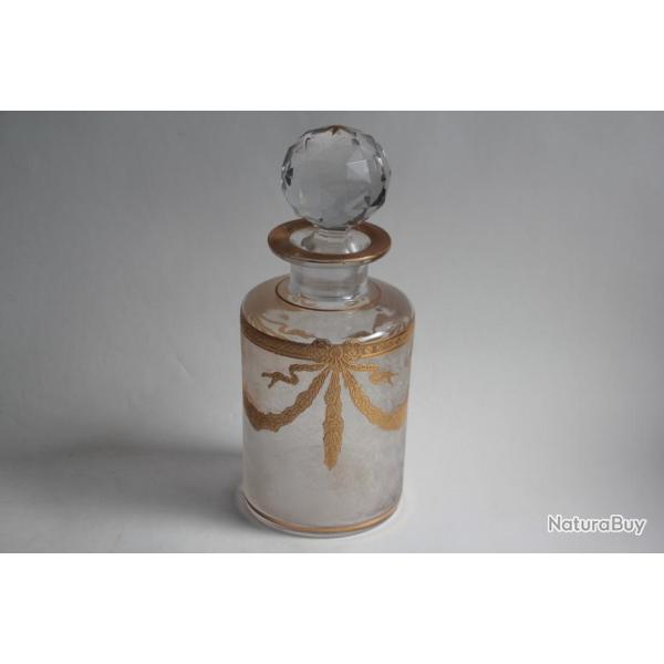 SAINT LOUIS Flacon cristal givr� et dor�