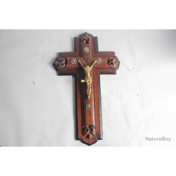Grand Crucifix Croix d'autel laiton XIXe si�cle