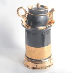 Tisanière porcelaine noire et or