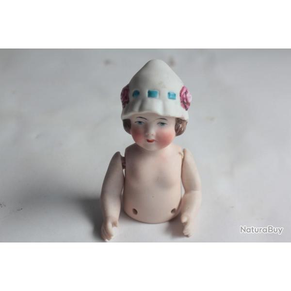 Demi figurine porcelaine biscuit Fillette bras articul�s