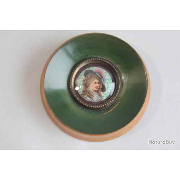 Peinture miniature sur porcelaine Portrait femme