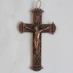 Ancienne Croix Crucifixion cuivre