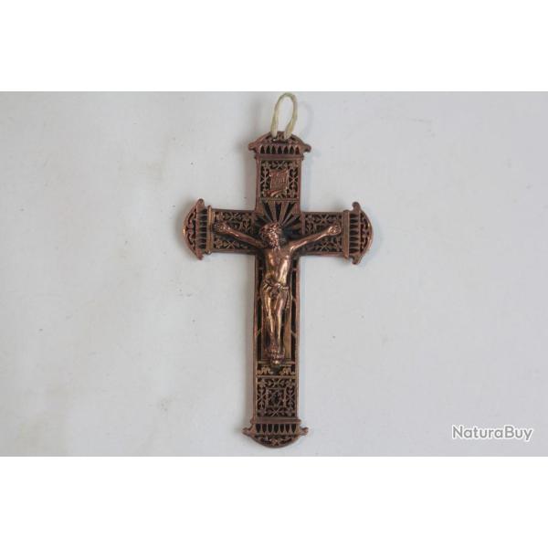 Ancienne Croix Crucifixion cuivre