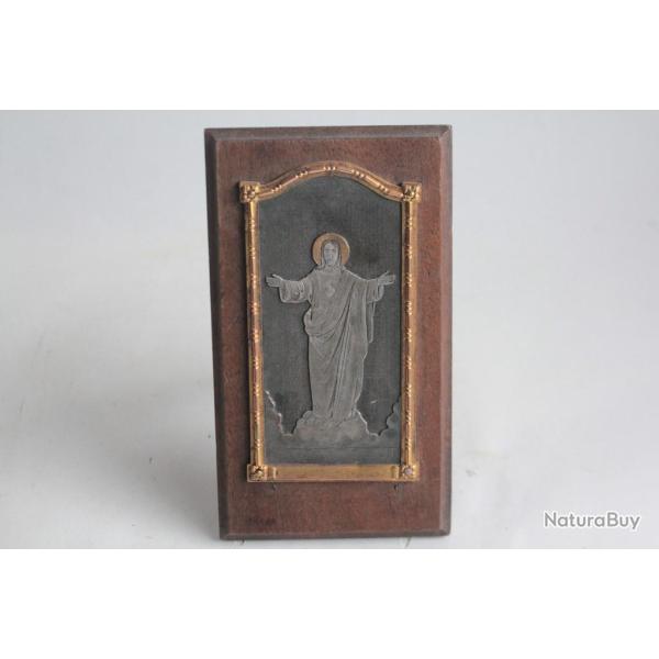 Ic�ne Reliquaire J�sus gravure sur cuivre