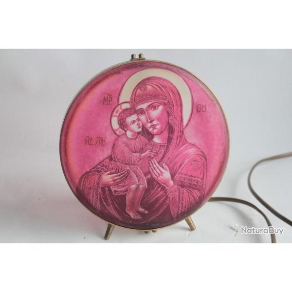 Lampe veilleuse verre multicouche Vierge � l'enfant