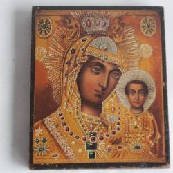 Ancienne Icône orthodoxe Russe Notre-Dame de Kazan