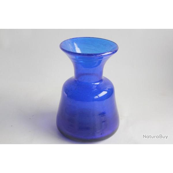 Vase verre bleu Skerfe-Nilsson Uppsala Su�de design