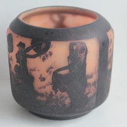 Vase verre multicouche scène antique Georges DE FEURE