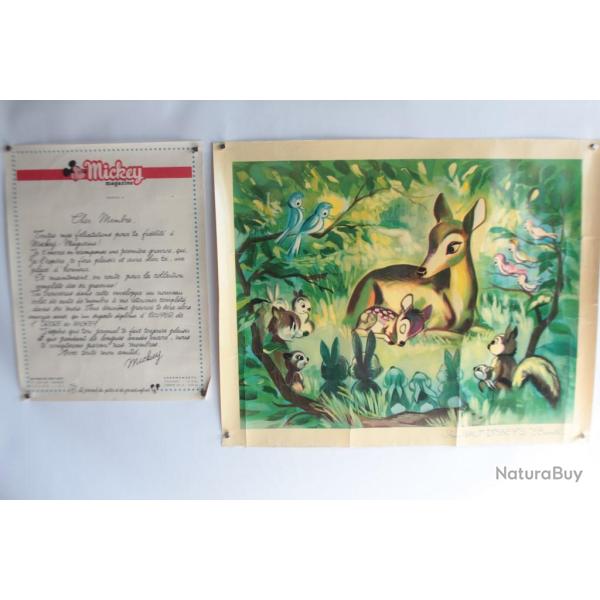 Affiche film Bambi Walt Disney Mickey Magazine