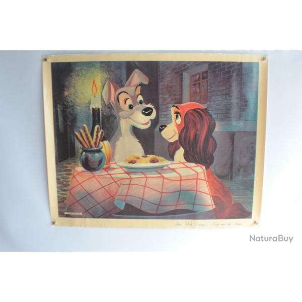 Affiche film La Belle et le Clochard Walt Disney Mickey Magazine