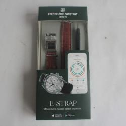 FREDERIQUE CONSTANT Bracelet connecté e-Strap cuir marron 22 mm