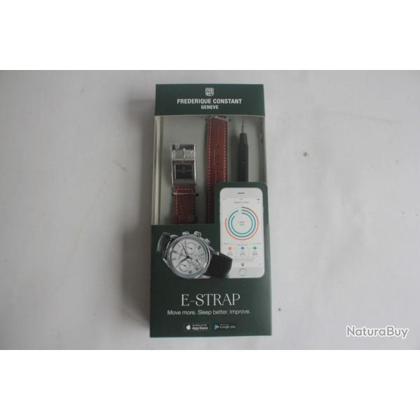 FREDERIQUE CONSTANT Bracelet connect� e-Strap cuir marron 22 mm
