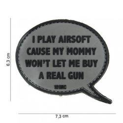 Patch 3D PVC I play Airsoft (101 Inc) Gris