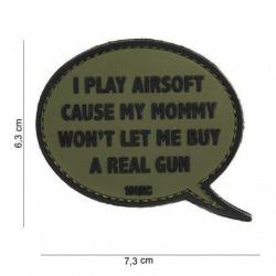 Patch 3D PVC I play Airsoft (101 Inc) OD