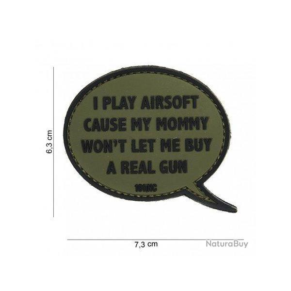 Patch 3D PVC I play Airsoft (101 Inc) OD