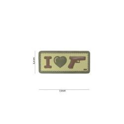 Patch 3D PVC I love my Gun (101 Inc) Coyote
