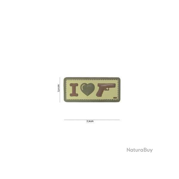 Patch 3D PVC I love my Gun (101 Inc) Coyote