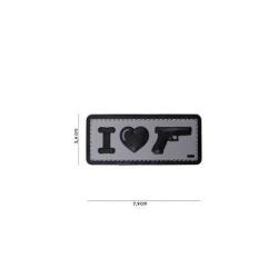 Patch 3D PVC I love my Gun (101 Inc) Wolf Grey